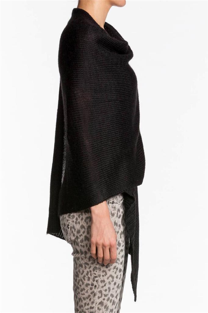 Acrobat Tamara Wrap Sweater Black Asymmetrical Cardigan Acrylic ...
