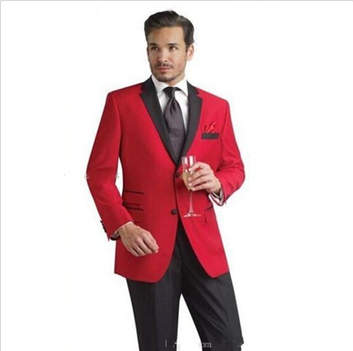 Best Man Red Jacket Groomsmen Suits Groom Tuxedos Black Notch Best Man Red Jacket Groomsmen Suits Groom Tuxedos Black Notch Lapel Wedding Suit Ebay