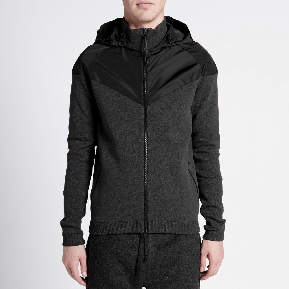 Mens Nikelab Knitted Windrunner Charcoal Heather/Charcoal Hoodie Mens Nikelab Knitted Windrunner Charcoal Heather/Charcoal Hoodie