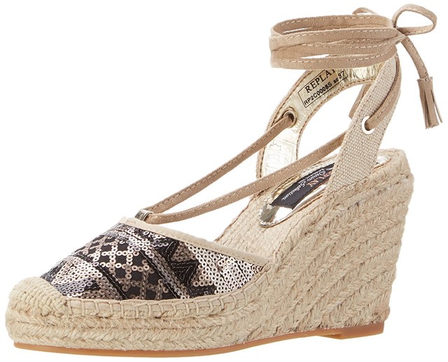 REPLAY Cherna Scarpe Col Tacco con Cinturino a T Donna Beige Bronze REPLAY Cherna Scarpe Col Tacco con Cinturino a T Donna Beige Bronze
