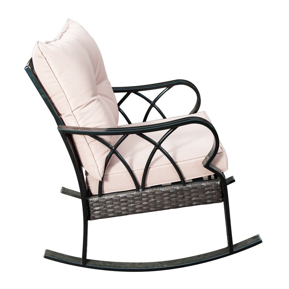 Sunlife Outdoor Indoor Aluminum Rocking Chair Patio Garden Cafe Picture 1 Of 5