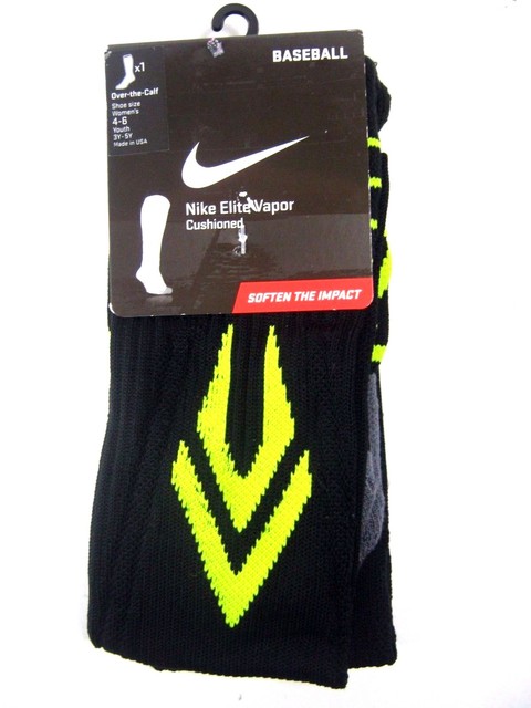 nike youth baseball socks size 3y 5y otc dri fit black 1 pair elite nike elite socks size