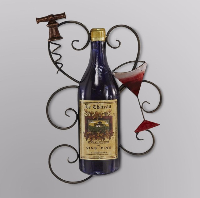 Wine Bottle Metal Wall Decor Plaque Sculpture Kitchen Bar Niche Home Wine Bottle Metal Wall Decor Plaque Sculpture Kitchen Bar Niche Home Office Art