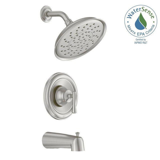 Moen 82877SRN Ashville Tub & Shower Faucet Brushed Nickel Wall Mount ... Moen 82877SRN Ashville Tub & Shower Faucet Brushed Nickel Wall Mount ...