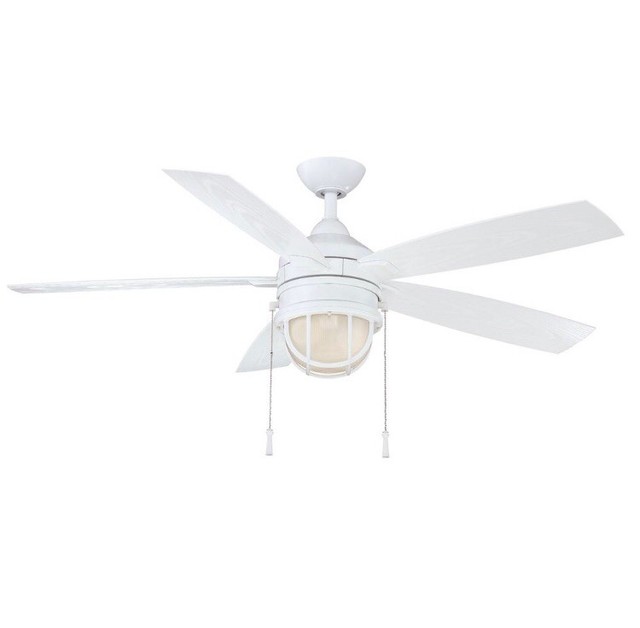 Hampton Bay Seaport 52 In Indoor Outdoor White Ceiling Fan Mission Indoor Outdoor White Ceiling Fan