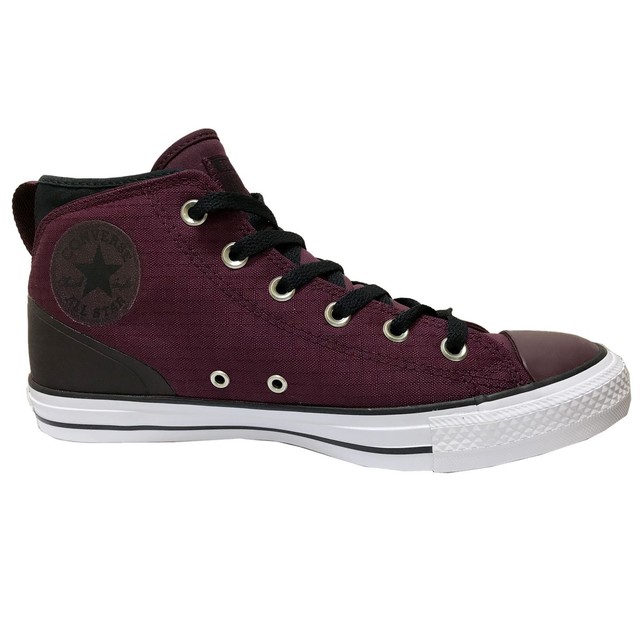 Converse Chuck Taylor All Star Syde Street Mid Dark Sangria Mens Canvas Trainers Converse Chuck Taylor All Star Syde Street Mid Dark Sangria Mens Canvas Trainers