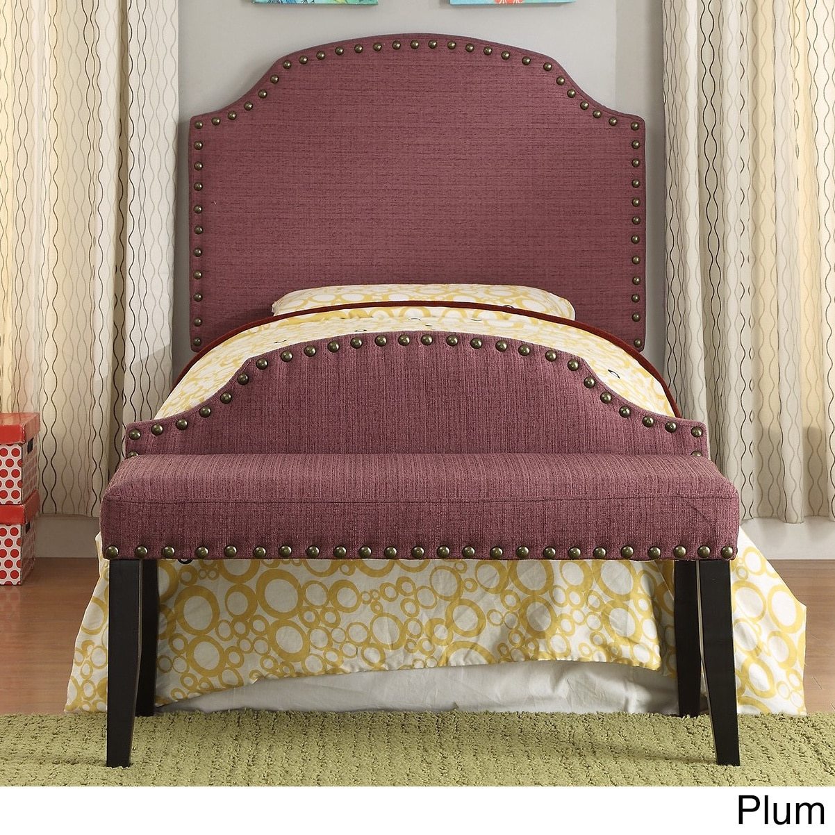 Furniture Of America Emira 2 Piece Flax Twin Headboard And Bench Set Picture 1 Of 5