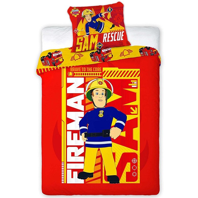 Fireman Sam Rescue Single Duvet Cover Set Cotton Kids Boys 2 Fireman Sam Rescue Single Duvet Cover Set Cotton Kids Boys 2 Designs In 1