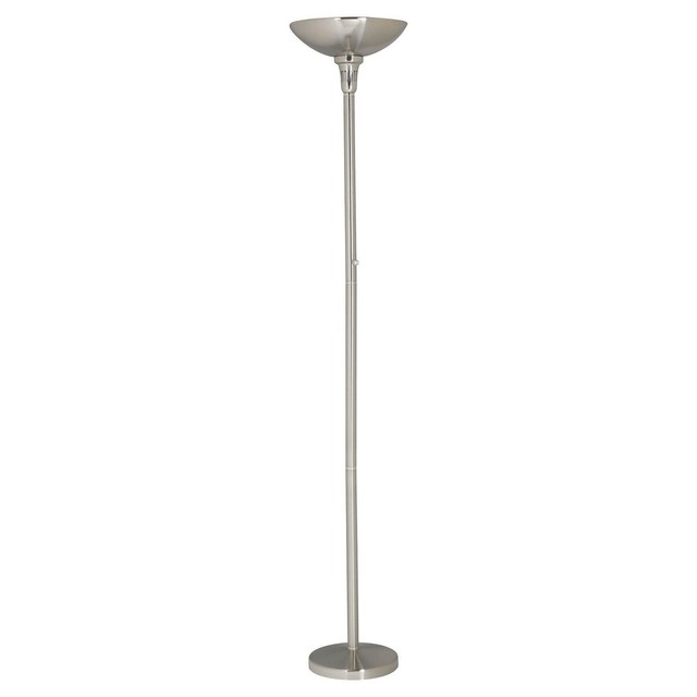 Lite Source Lighting Servo Torchiere Lamp In Polished Steel Finish Lite Source Servo 2 Lt Floor Lamp Polished Steel