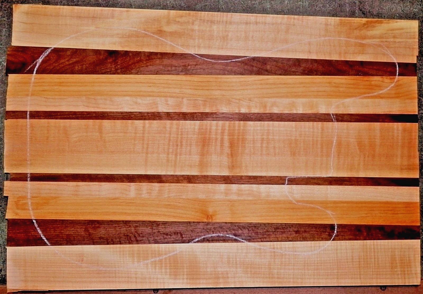Curly Maple Black Walnut Alder 6697 Luthier Solid Bass Guitar 3