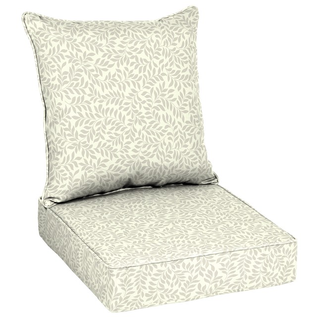 Outdoor Deep Seating Cushion Set Better Homes And Gardens Ivory Leaf Ivory Leaf Outdoor Deep Seating Cushion Set Reversible Cover Chair Pads Pillow