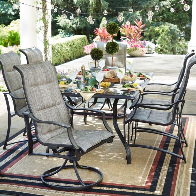 Hampton Bay Statesville 7 Piece Padded Sling Patio Dining Set Hampton Bay Statesville 7 Piece Padded Sling Patio Dining Set
