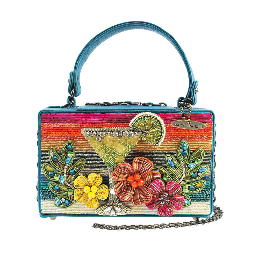 Mary Frances Handbag Beach Party Hand Beaded Flower Leaf Purse Picture 1 Of 4