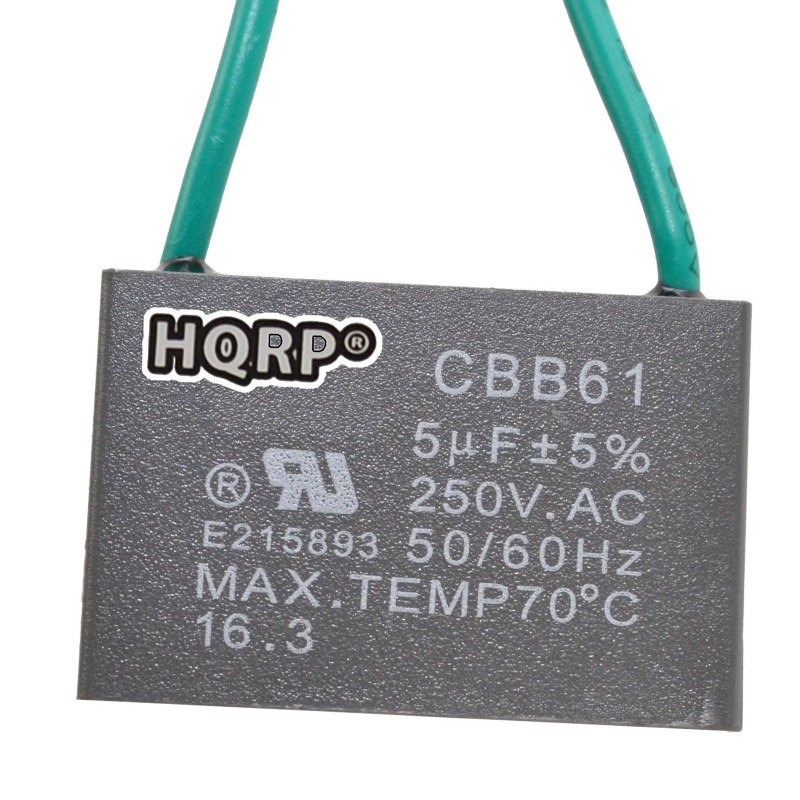 Hqrp Capacitor For Hampton Bay Ceiling Fan 5uf 2 Wire Cbb61 Picture 1 Of 3