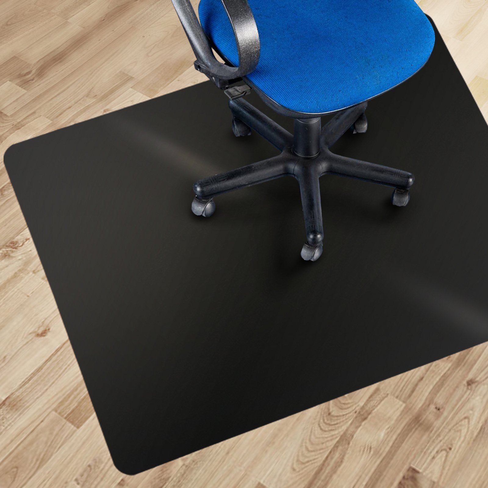 Office Marshal Black Polycarbonate Chair Mat 30 X 48 Hard Floor Picture 1 Of 12