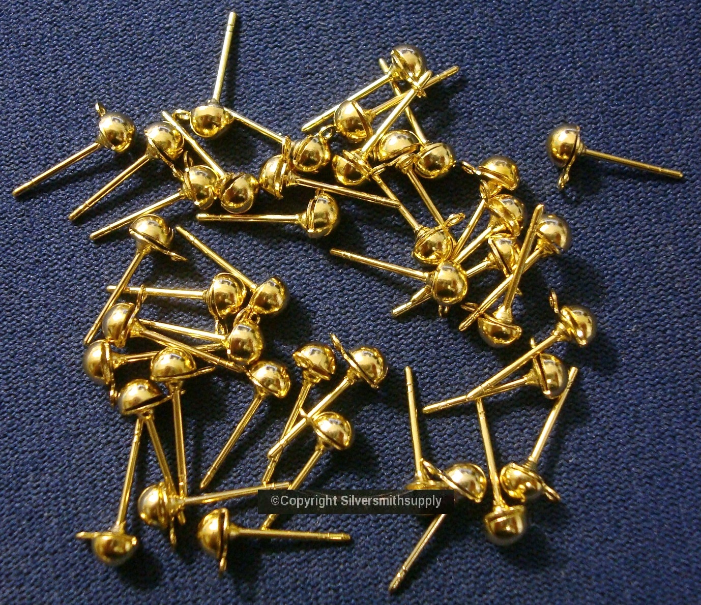 40 Pcs Dangle Post Earring Findings No Clutches Gold Plated Earrings Picture 1 Of 2