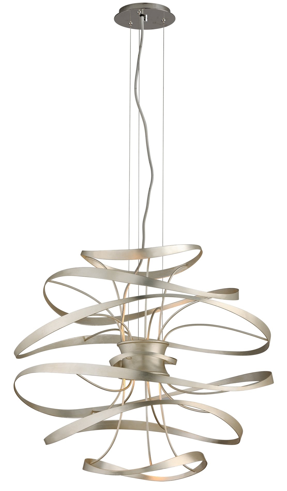 Corbett Lighting Calligraphy 2 Light Led Pendant In Silver Leaf And Picture 1 Of