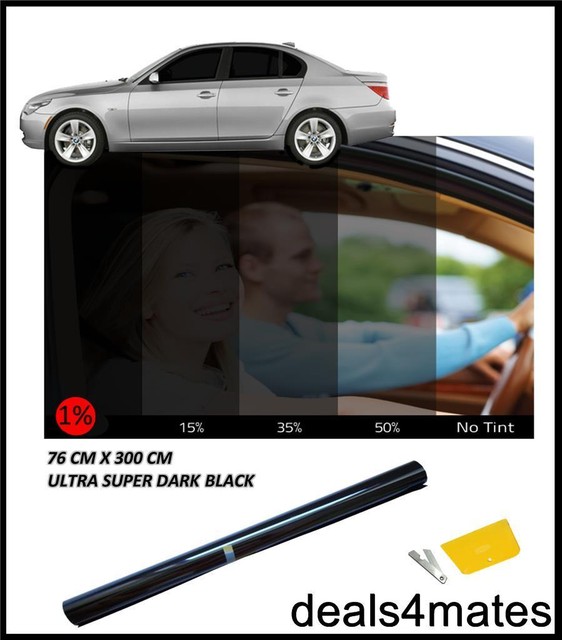 Car Van Window Tint Tinting Ultra Super Dark Black 1 76cm X 3m Car Van Window Tint Tinting Ultra Super Dark Black 1 76cm X 3m Diy