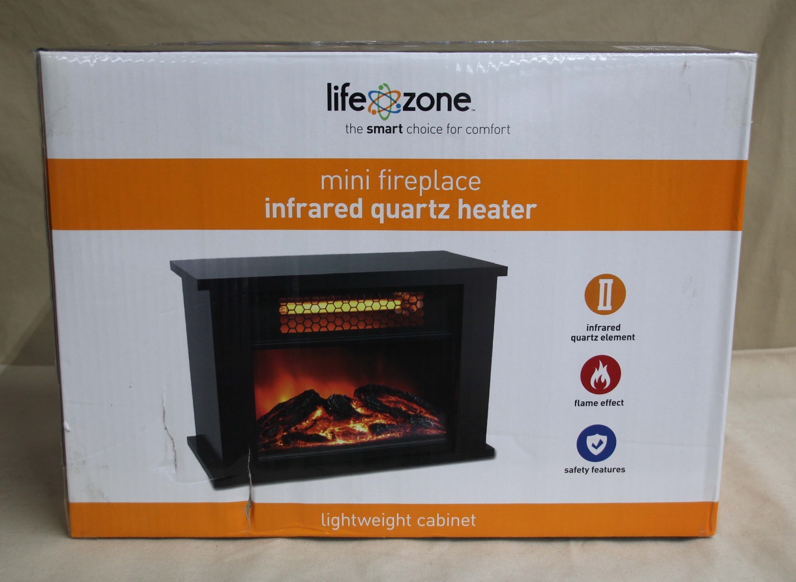 Lifesmart Zcfp1014us Lifezone 750w Mini Fireplace Infrared Quartz Heater