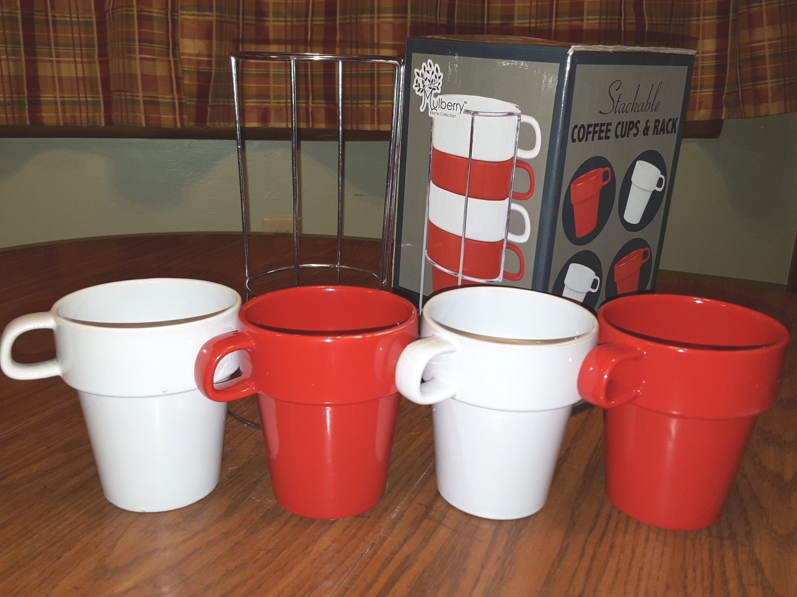 Mulberry Home Collection Stackable Coffee Cups And Rack Ebay 1