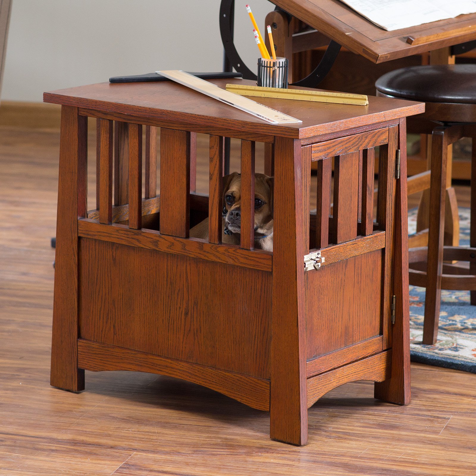 Design Crate Furniture dog house end table pet crate furniture kennel cage wooden wood 3