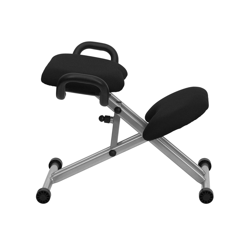 Flash Ergonomic Kneeling Chair In Black Fabric With Handles Wl 1429 Brand New T