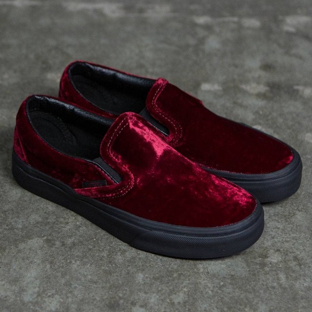 vans classic slip on red and black vans classic slip on red and black