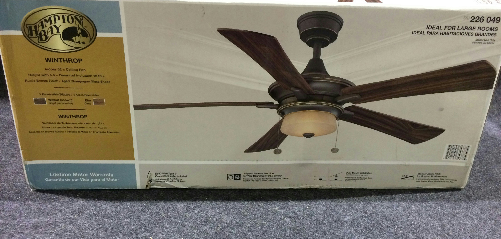 Hampton Bay Winthrop 52 In Rustic Bronze Ceiling Fan Picture 1 Of 2