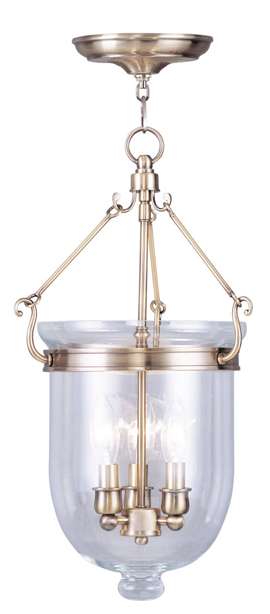 Livex Lighting 5063 01 Jefferson 3 Light Mini Pendant Antique Brass Picture 1 Of