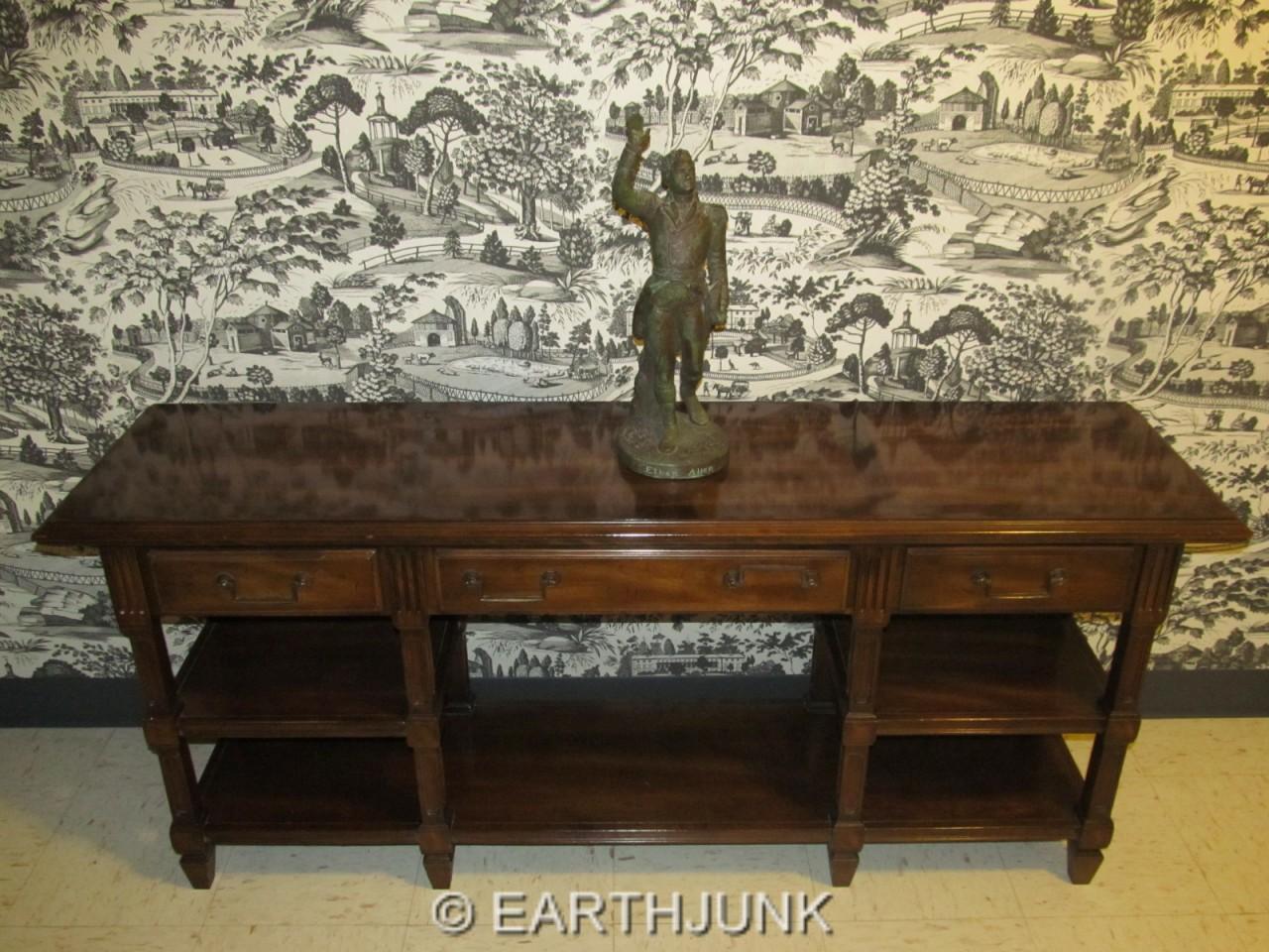 Ethan Allen Sofa Console Table Classic Manor Maple Three Drawers 15 Picture 1 Of 12