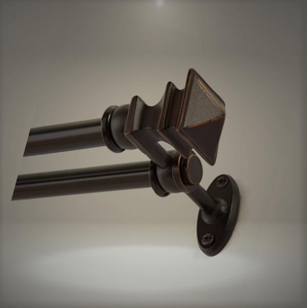 Kenney Kn85060 Arts Crafts Double Curtain Rod Oil Rubbed Bronze 66 Picture 1 Of 3