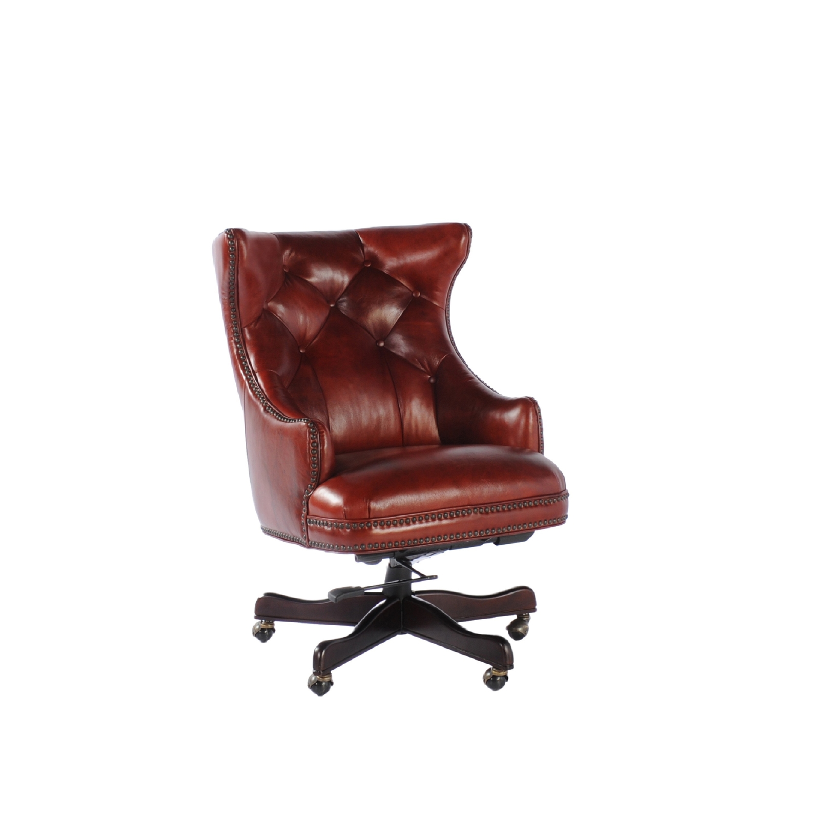 Vintage Leather Office Chair In Cayenne Brown Tuft Hancock By Picture 1 Of 3