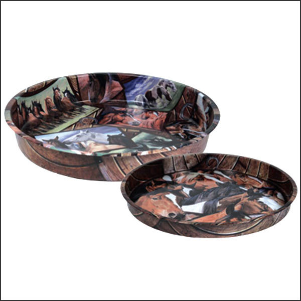2 Piece Rivers Edge Home Decor Horse Serving Tray Set Ebay 2 Piece Rivers Edge Home Decor Horse Serving Tray Set