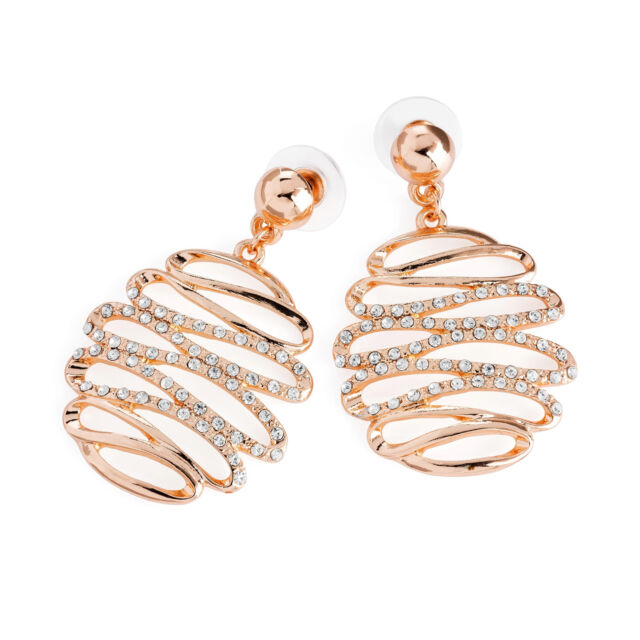 Light Rose Gold Coloured Crystal Drop Earrings Las Fashion Light Rose Gold Coloured Crystal Drop Earrings Las Fashion Jewellery