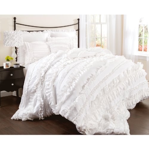Lush Decor Belle 4 Piece Comforter Set King White C07846p13 Ebay