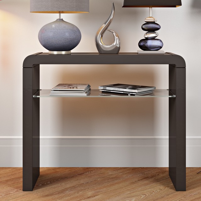 Modern Black High Gloss Console Table Furniture Living Room Hallway Modern Black Console Table Hallway Furniture Living Room Gl Shelf Storage New