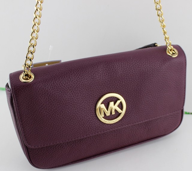 Authentic Michael Kors Fulton Plum Sm Small Shoulder Flap Handbag New Authentic Michael Kors Fulton Plum Sm Small Shoulder Flap Handbag Womens