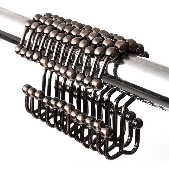 Rustproof Stainless Steel Shower Curtain Hooks Rings Set Of 12 Oil Shower Curtain Hooks Stainless Steel Oil Rubbed Bronze Rustproof Set Of 12