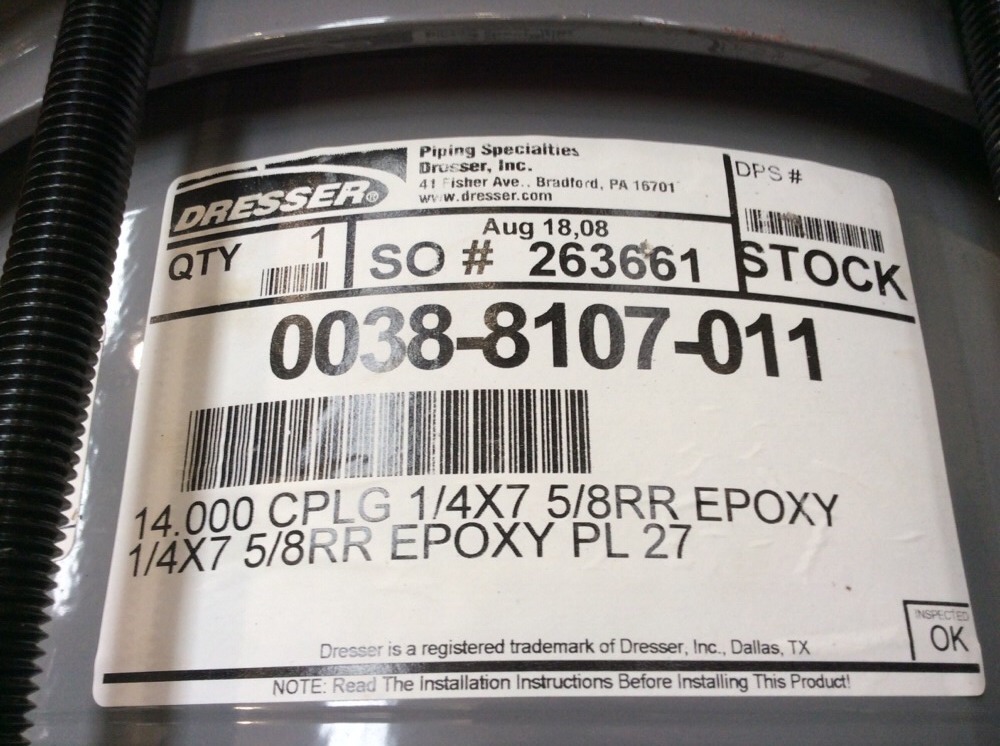 Dresser 0038 8107 011 Style 38 14in Pipe Coupling D511636 Ebay