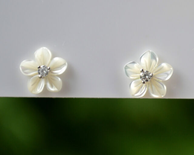 Sterling Silver 925 White Mother Of Pearl Flower Studs Earrings Ebay Sterling Silver 925 White Mother Of Pearl Flower Studs Earrings