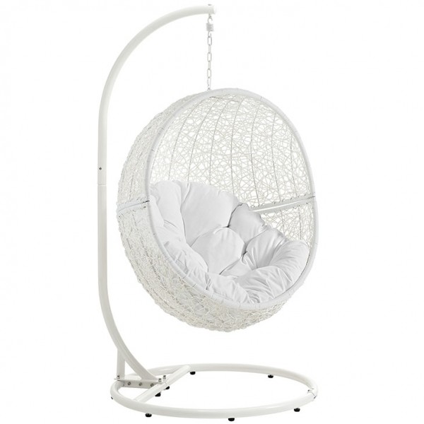 Modway Hide Outdoor Patio Swing Chair With Stand Eei 2273 Whi