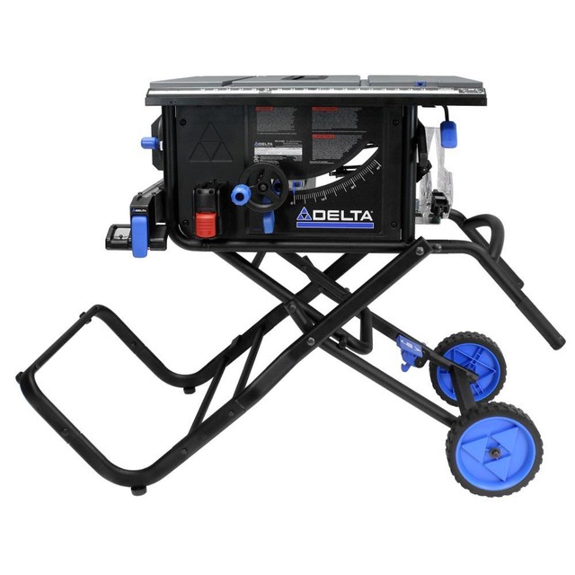 Delta Portable Table Saw 15 Amp 10 In Left Tilt W Rolling Stand Delta Portable Table Saw 15 Amp 10 In Left Tilt W Rolling Stand Woodworking
