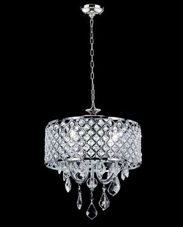 Top Lighting 4 Light Chrome Round Metal Shade Crystal Chandelier Brand New Lowest Price