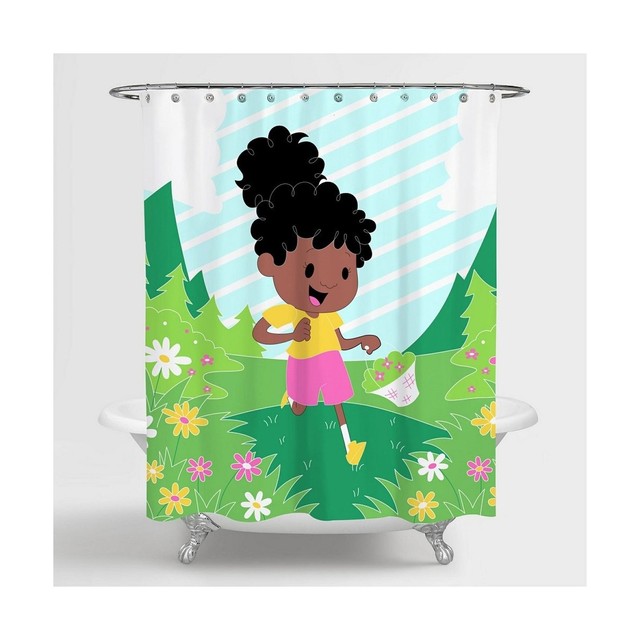 Shower Curtain Featuring African American Girl Playing In A Gre Shower Curtain Featuring African American Girl Playing In A Gre 2day Delivery