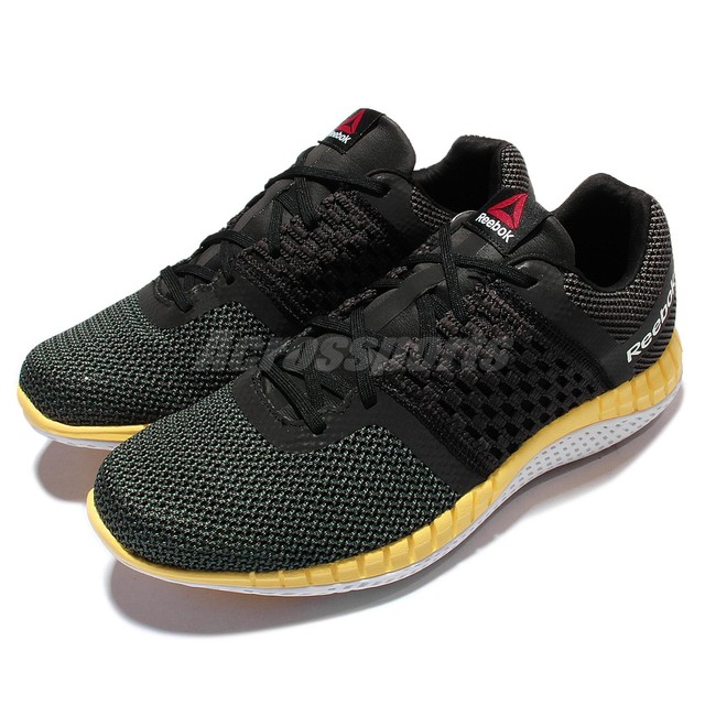 Reebok Zprint Run Black Gravel Yellow Mens Running Shoes V72328 10 ... Reebok Zprint Run Black Gravel Yellow Mens Running Shoes V72328