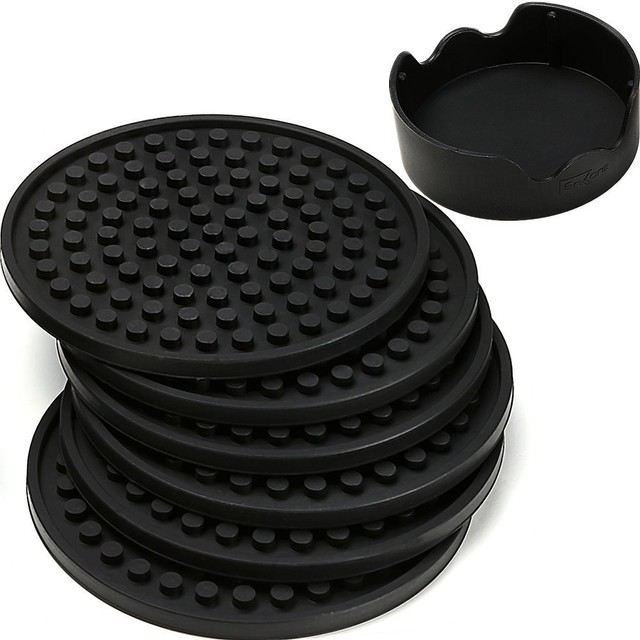 Enkore Coasters Set Of 6 In Holder Protect Furniture From Water Enkore Coasters Set Of 6 In Holder Protect Furniture From Water Marks Damage