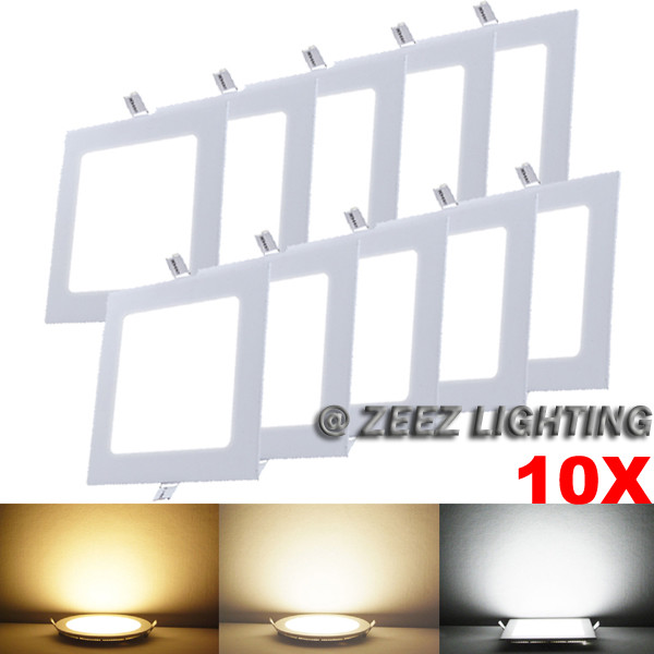 10x Natural White 12w Square Led Recessed Ceiling Panel Down Light Picture 1 Of 12