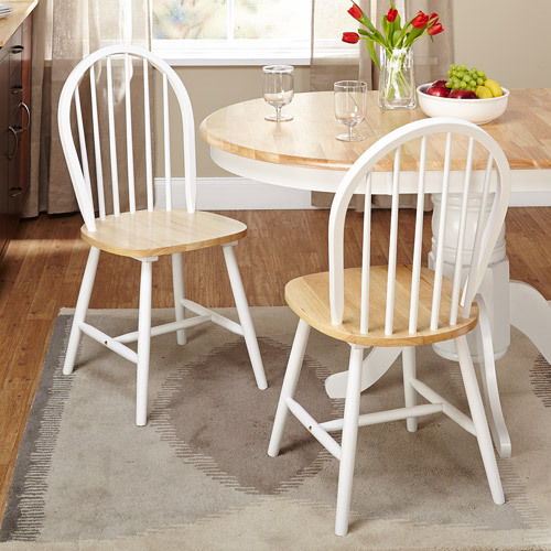 Windsor Dining Chair White Natural Set Of 2 Ebay