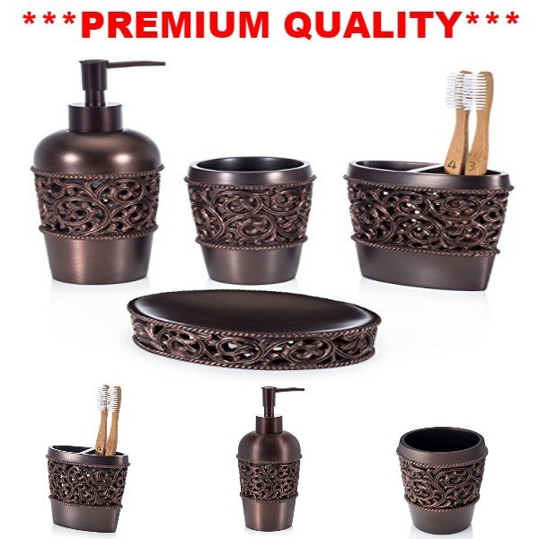 Bathroom Accessories Set Toothbrush Holder Lotion Dispenser Tumbler Bathroom Accessories Set Toothbrush Holder Lotion Dispenser Tumbler Soap Dish Ebay