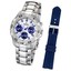Uhr FESTINA Herrenuhr silber-blau Chronograph Set-Uhr mit Wechselarmband UF16635